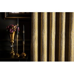 Gold stripe pattern curtains