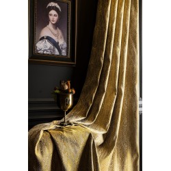 Gold stripe pattern curtains