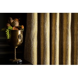 Gold stripe pattern curtains