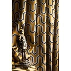 Caramel geometric curtains