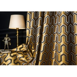 Caramel geometric curtains