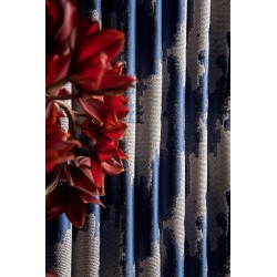 Blue and gray stripe pattern luxury curtains