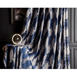 Blue and gray stripe pattern luxury curtains