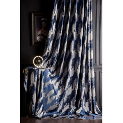 Blue and gray stripe pattern luxury curtains