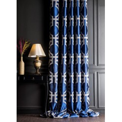 Blue Black Gray Long Stripe Pattern Curtains