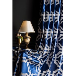 Blue Black Gray Long Stripe Pattern Curtains