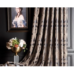 Grey beige striped geometric pattern curtains