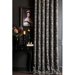 Black and white complex pattern curtains