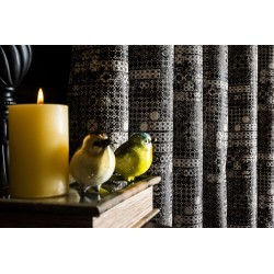Black and white complex pattern curtains