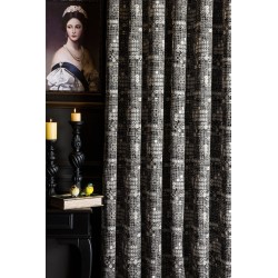 Black and white complex pattern curtains