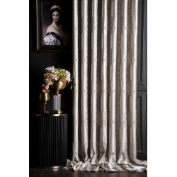 Light cream striped geometric curtains