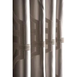 Light cream striped geometric curtains