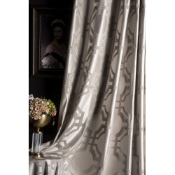 Light cream striped geometric curtains