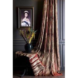 Red curtains with gold pattern