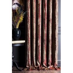 Red curtains with gold pattern