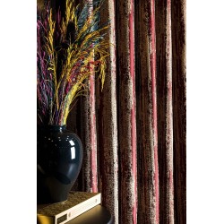 Red curtains with gold pattern