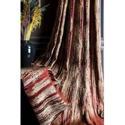 Red curtains with gold pattern