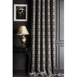 Curtains with black geometric pattern