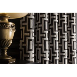 Curtains with black geometric pattern