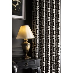 Curtains with black geometric pattern