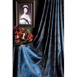 Navy blue geometric pattern curtains