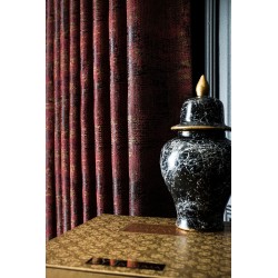 Burgundy red brown stripe pattern curtains