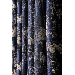 Blue and cream brown curtains