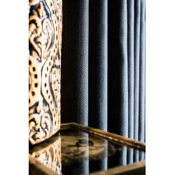 Navy Blue Vertical Stripe Curtains