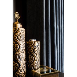 Navy Blue Vertical Stripe Curtains
