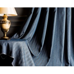 Navy Blue Vertical Stripe Curtains