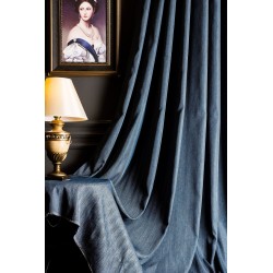 Navy Blue Vertical Stripe Curtains