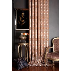 Geometric pattern orange modern curtains
