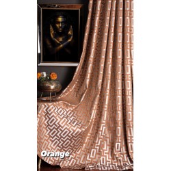 Geometric pattern orange modern curtains