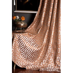 Geometric pattern orange modern curtains