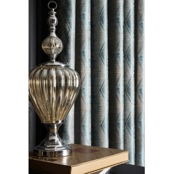 Turquoise fabric modern curtains