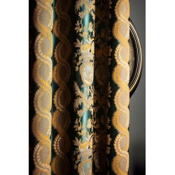 Orange floral pattern curtains