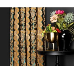 Orange floral pattern curtains