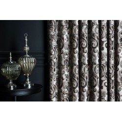Brown patterned curtains